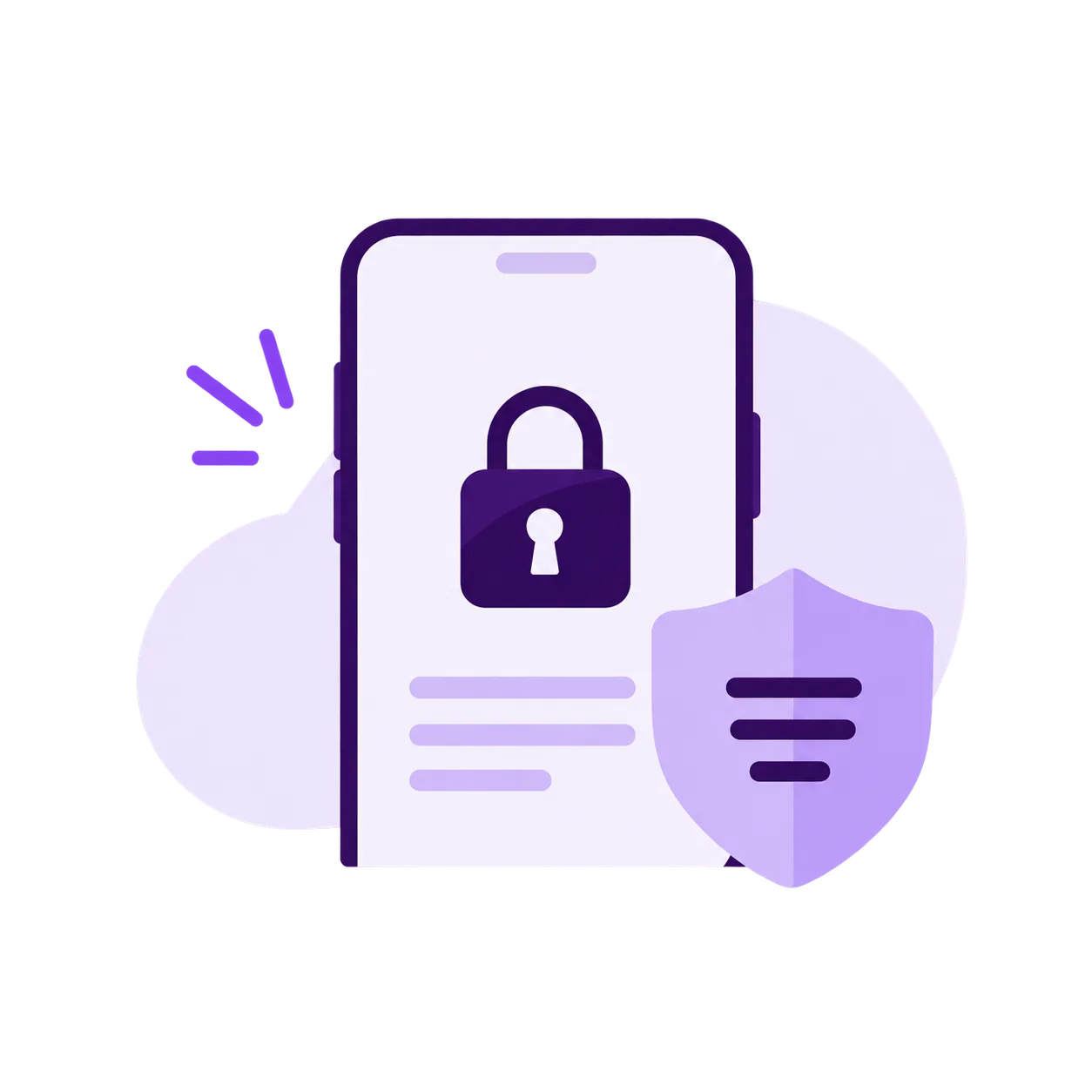 Smartphone com escudo de proteção de dados
